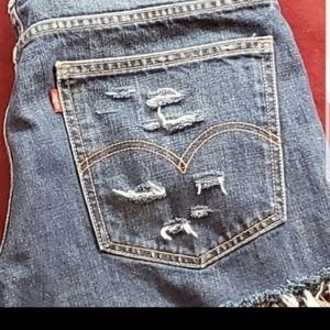 Levi's custom distressed cutoffs size large Sale